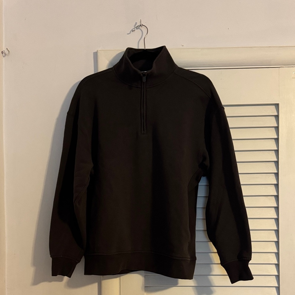 Athleta Truffle brown 1/4 Zip-Up Forever Fleece